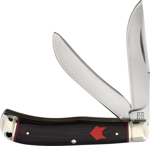 ROUGH RYDER Red Fox Wharncliffe Mini Trapper Pocket Knife RR2291