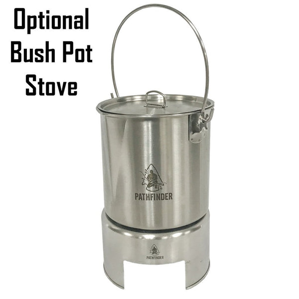 Stainless Steel 64oz Bush Pot & Lid - Survival Gear Canada