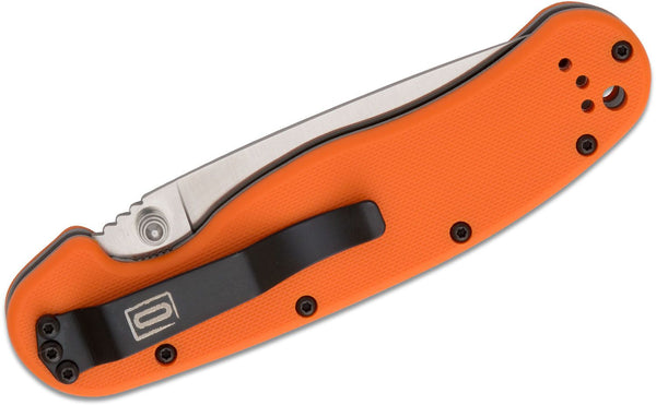 Ontario RAT Model 1 Folding Knife 3.6" Satin Plain Blade, Orange FRN Handles - 8848OR