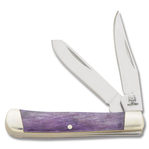 Rough Ryder Little Lookout Trapper Purple Smooth Bone Handle