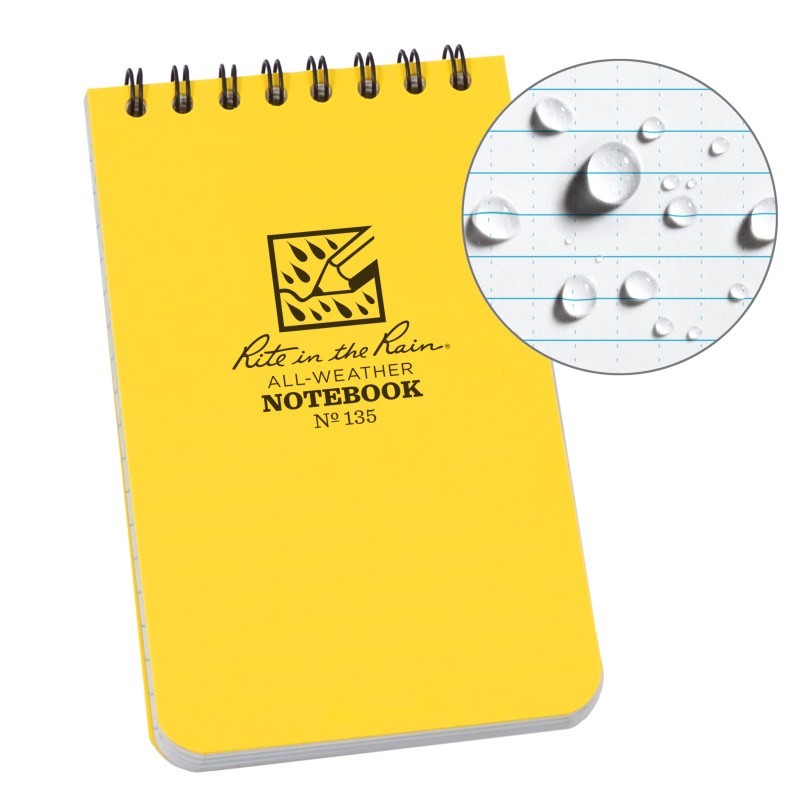Rite in the Rain 3x5 Notepad- Yellow - Survival Gear Canada
