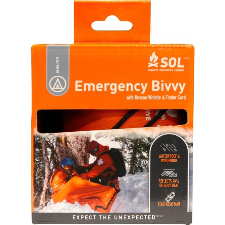 SOL Survive Outdoors Longer  Emergency Bivvy Orange with Rescue Whistle